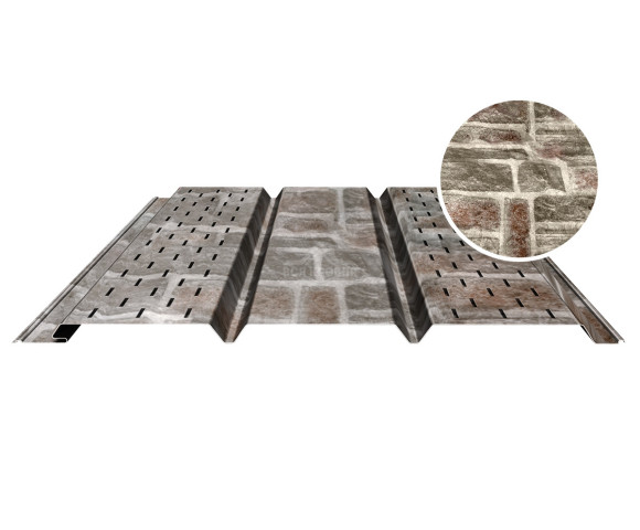 Софит PROFI с двойной перфорацией (боковой) 0.5 Printech Камень песчаник