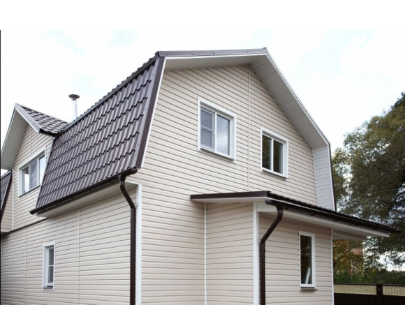 Сайдинг Grand Line Корабельный брус D4 Slim бежевый