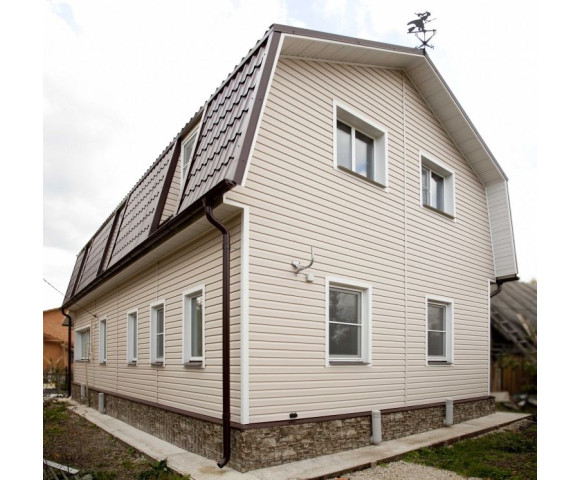 Сайдинг Grand Line Корабельный брус D4 Slim бежевый