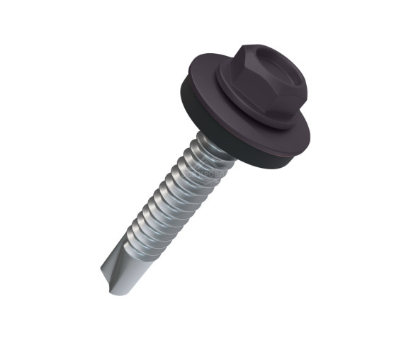 Саморез 4.8х50 мм Полиэстер RAL 8019