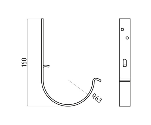 Крюк короткий MAT двусторонний RAL 8017