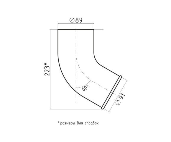 Колено стока Полиэстер двусторонний RAL 7024