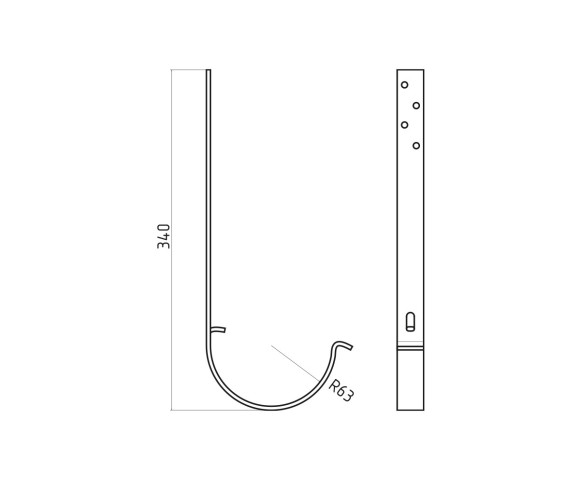 Крюк длинный Полиэстер двусторонний RAL 7024