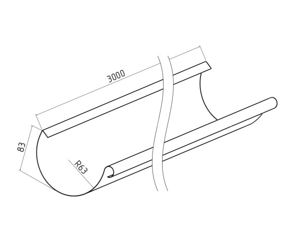 Желоб полукруглый Ø125 мм Pural RAL 6005