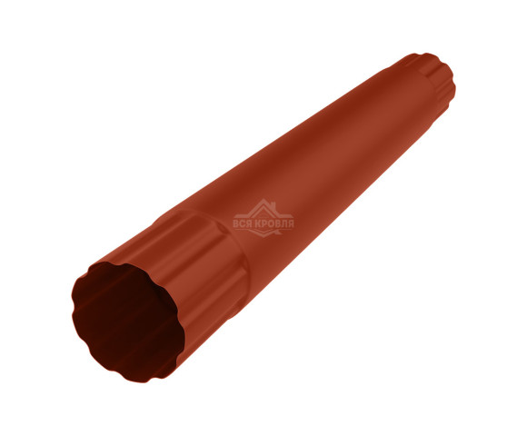 Труба водосточная соединительная Ø90 Полиэстер двусторонний RAL 8004