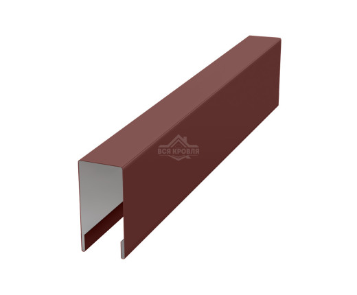 Планка для забора П-образная С8 MAT RAL 8017