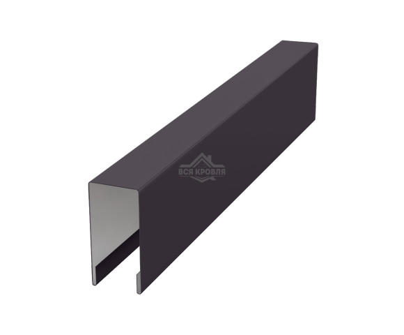 Планка для забора П-образная С8 MAT RAL 8019