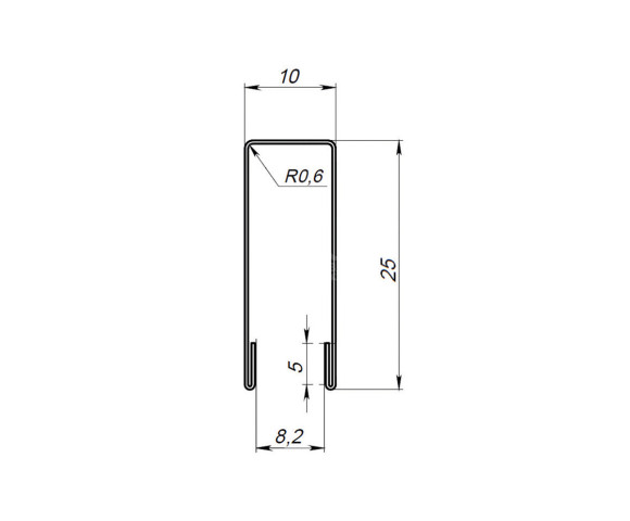 Планка для забора П-образная С8 MAT RAL 6005