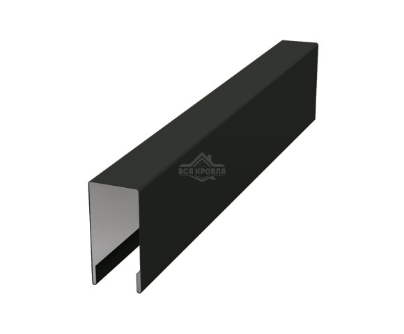 Планка для забора П-образная С8 Texture RAL 9005