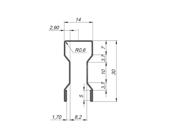 Планка для забора фигурная С8 Полиэстер RAL 3005
