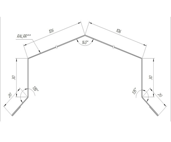 Парапет с домиком MAT RAL 5005