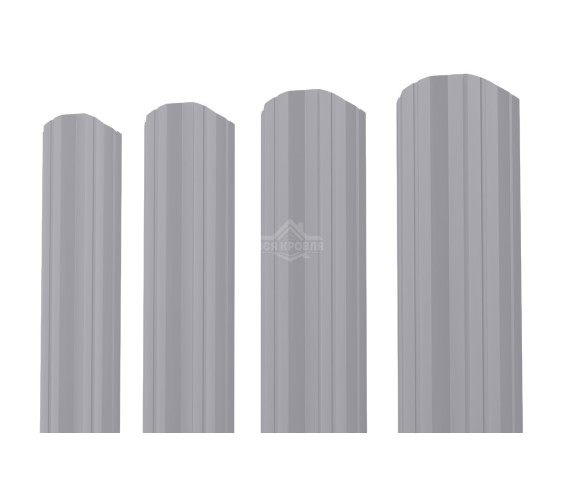 Евроштакетник М-образный фигурный 0.5 Полиэстер RAL 7004