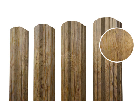 Евроштакетник М-образный фигурный 0.5 Printech Каштан