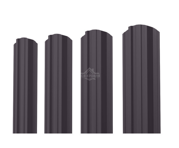 Евроштакетник П-Премиум фигурный 0.4 Полиэстер RAL 8019