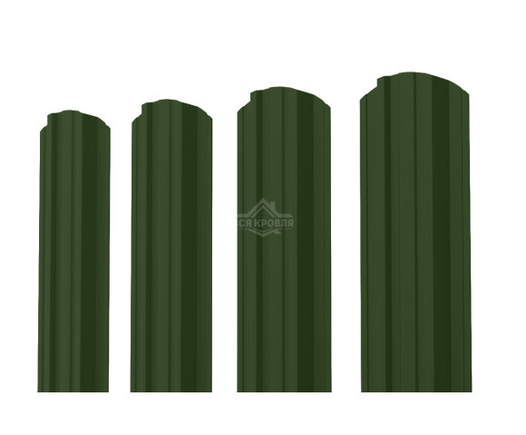 Евроштакетник П-Премиум фигурный 0.45 Полиэстер RAL 6020