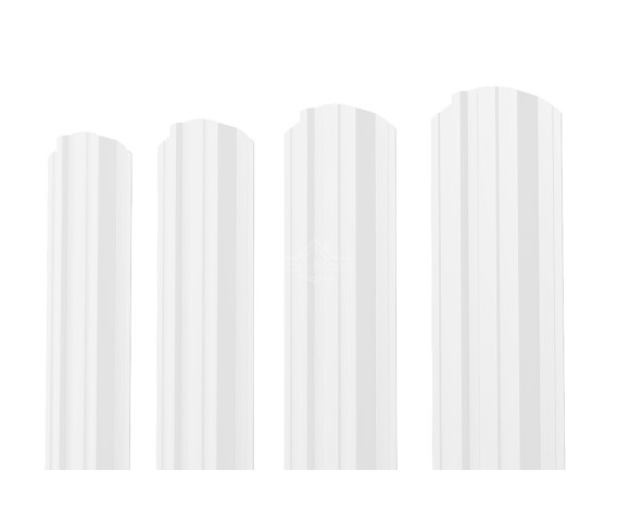 Евроштакетник П-Премиум фигурный 0.45 Полиэстер RAL 9003