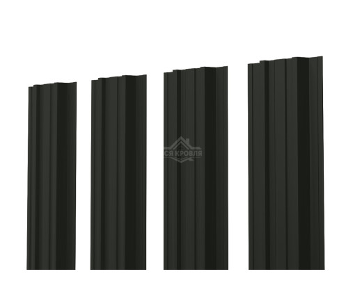 Евроштакетник П-Премиум прямой 0.45 Texture RAL 9005