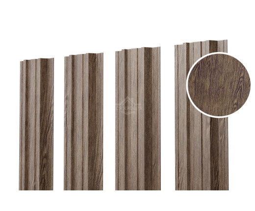 Евроштакетник П-Премиум прямой 0.5 Printech Античный дуб