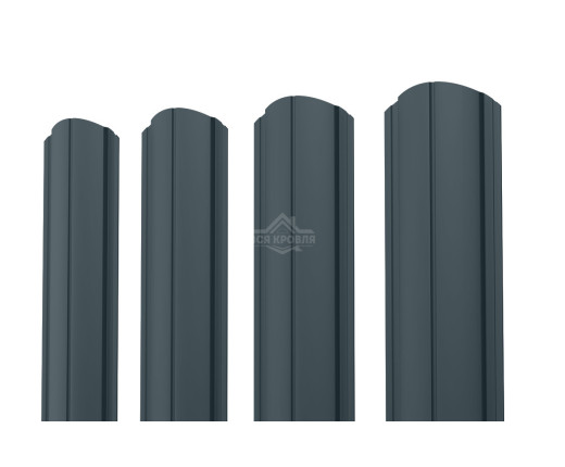 Евроштакетник ПД-образный фигурный 0.5 Полиэстер RAL 7016