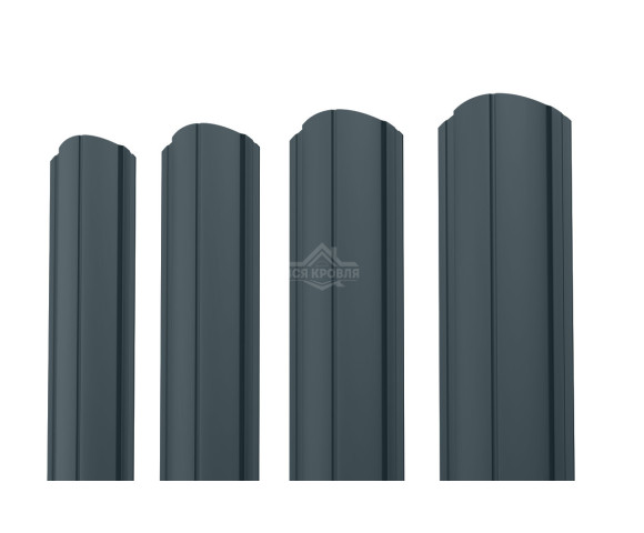 Евроштакетник ПД-образный фигурный 0.5 Полиэстер RAL 7016