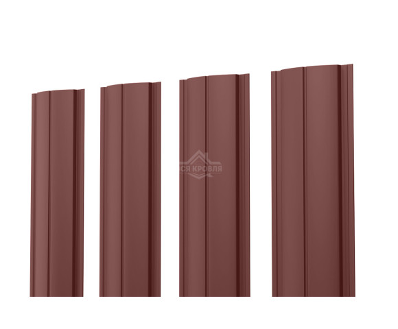 Евроштакетник ПД-образный прямой 0.5 MAT двусторонний RAL 8017