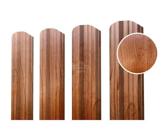 Евроштакетник М-образный фигурный 0.5 Printech Светлое дерево