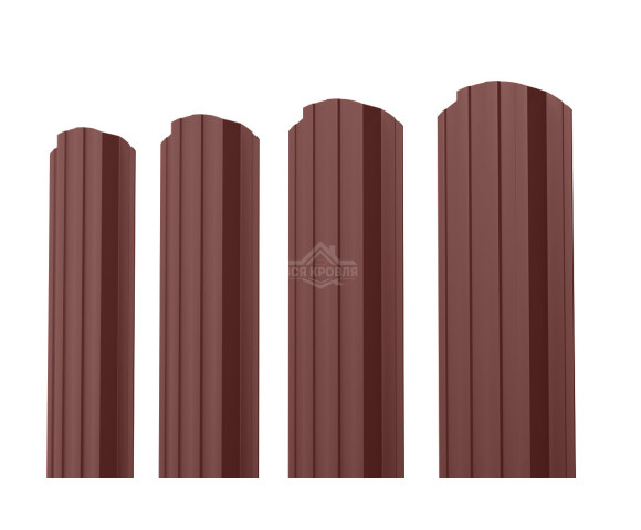 Евроштакетник П-образный фигурный 0.5 Pural RAL 8017