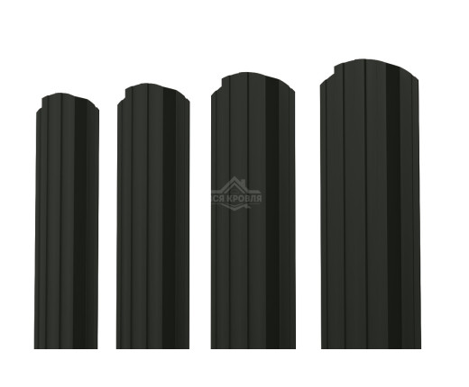 Евроштакетник П-образный фигурный 0.5 Pural RAL 9005
