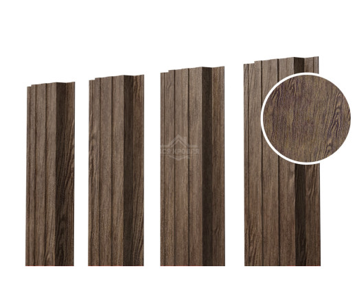 Евроштакетник П-образный прямой 0.5 Printech Античный дуб