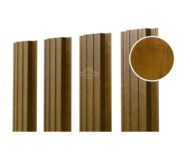 Евроштакетник П-образный прямой 0.5 Printech двусторонний Золотой дуб