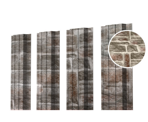 Евроштакетник П-образный прямой 0.5 Printech Камень песчаник