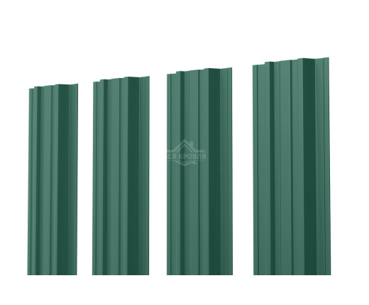 Евроштакетник П-Премиум прямой 0.5 Pural RAL 6005