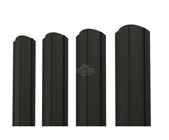 Евроштакетник ПД-образный фигурный 0.45 Texture RAL 9005