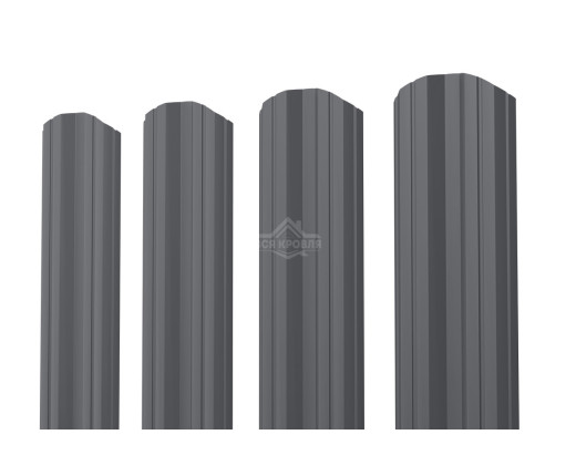 Евроштакетник М-образный фигурный 0.45 Полиэстер двусторонний RAL 7024