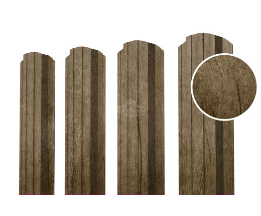 Евроштакетник П-образный фигурный 0.5 Printech Винтаж темный