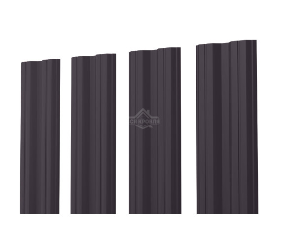 Евроштакетник М-образный 0.5 MAT RAL 8019