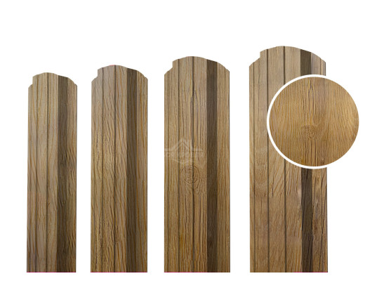 Евроштакетник П-образный фигурный 0.5 Printech Каштан