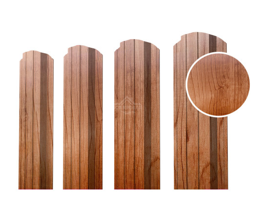 Евроштакетник П-образный фигурный 0.5 Printech Светлое дерево