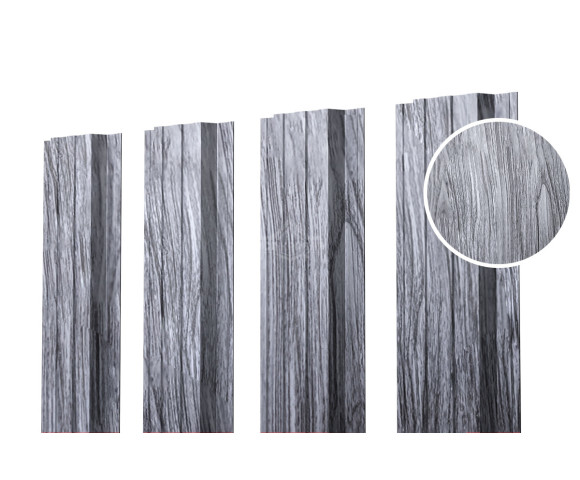 Евроштакетник П-образный прямой 0.5 Printech Дымчатый дуб