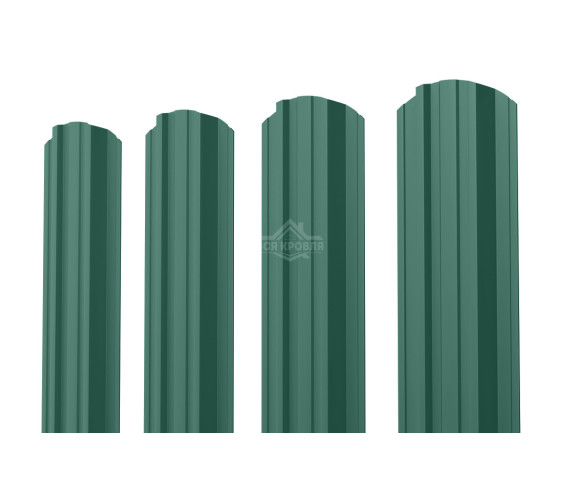 Евроштакетник П-Премиум фигурный 0.4 Полиэстер двусторонний RAL 6005