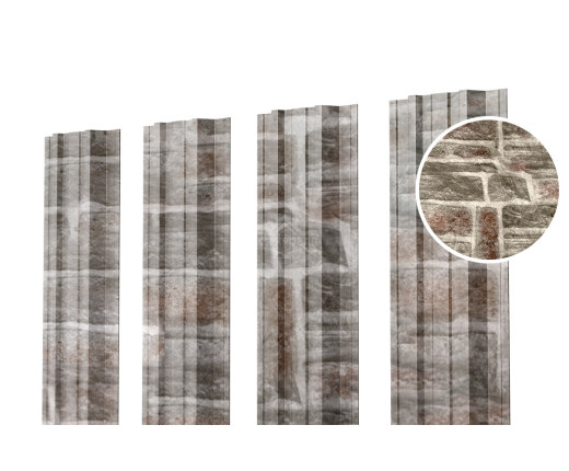 Евроштакетник П-Премиум прямой 0.5 Printech Камень песчаник