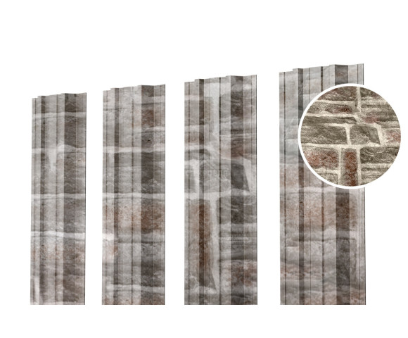 Евроштакетник П-Премиум прямой 0.5 Printech Камень песчаник