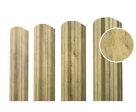 Евроштакетник М-образный фигурный 0.5 Printech Винтаж светлый