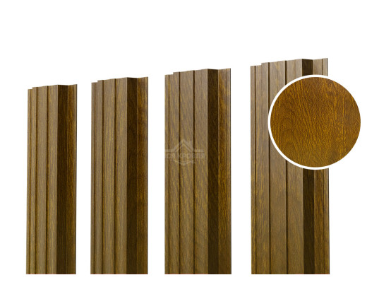 Евроштакетник П-образный прямой 0.5 Printech Золотой дуб