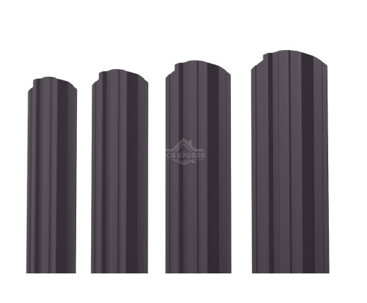 Евроштакетник П-Премиум фигурный 0.5 MAT RAL 8019