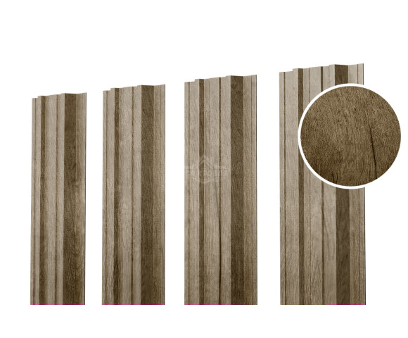 Евроштакетник П-Премиум прямой 0.5 Printech Винтаж темный