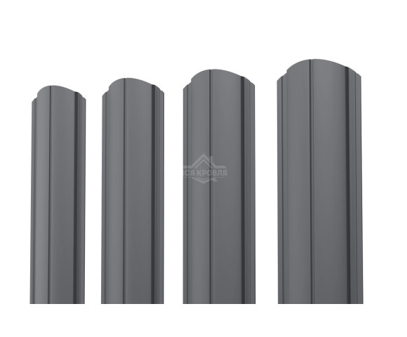 Евроштакетник ПД-образный фигурный 0.5 MAT двусторонний RAL 7024
