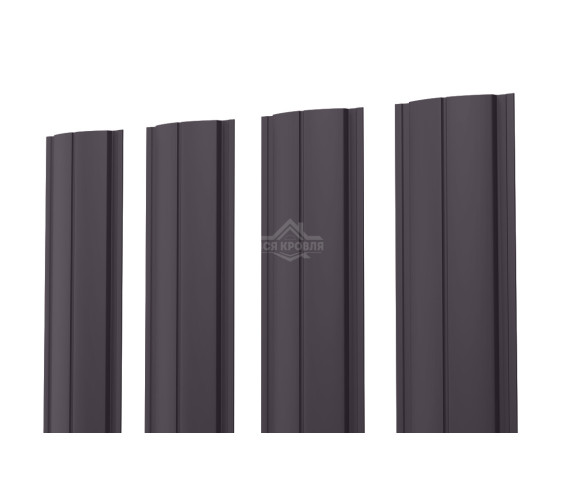 Евроштакетник ПД-образный прямой 0.45 Полиэстер RAL 8019