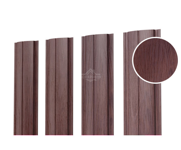 Евроштакетник ПД-образный прямой 0.5 Printech Темное дерево
