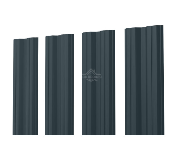 Евроштакетник М-образный 0.5 Полиэстер RAL 7016